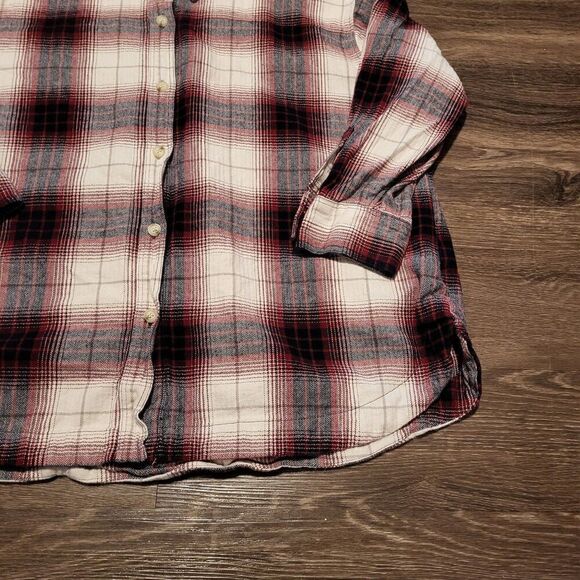 H&M Oversized Flannel Shirt Jacket with Side Pockets Womens XL - Picture 2 of 9